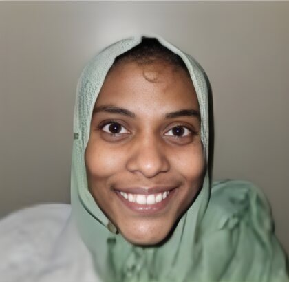 A young woman smiling before orthodontic treatment.