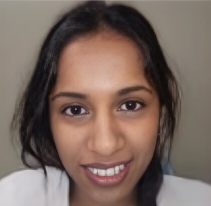 A young woman smiling before orthodontic treatment.